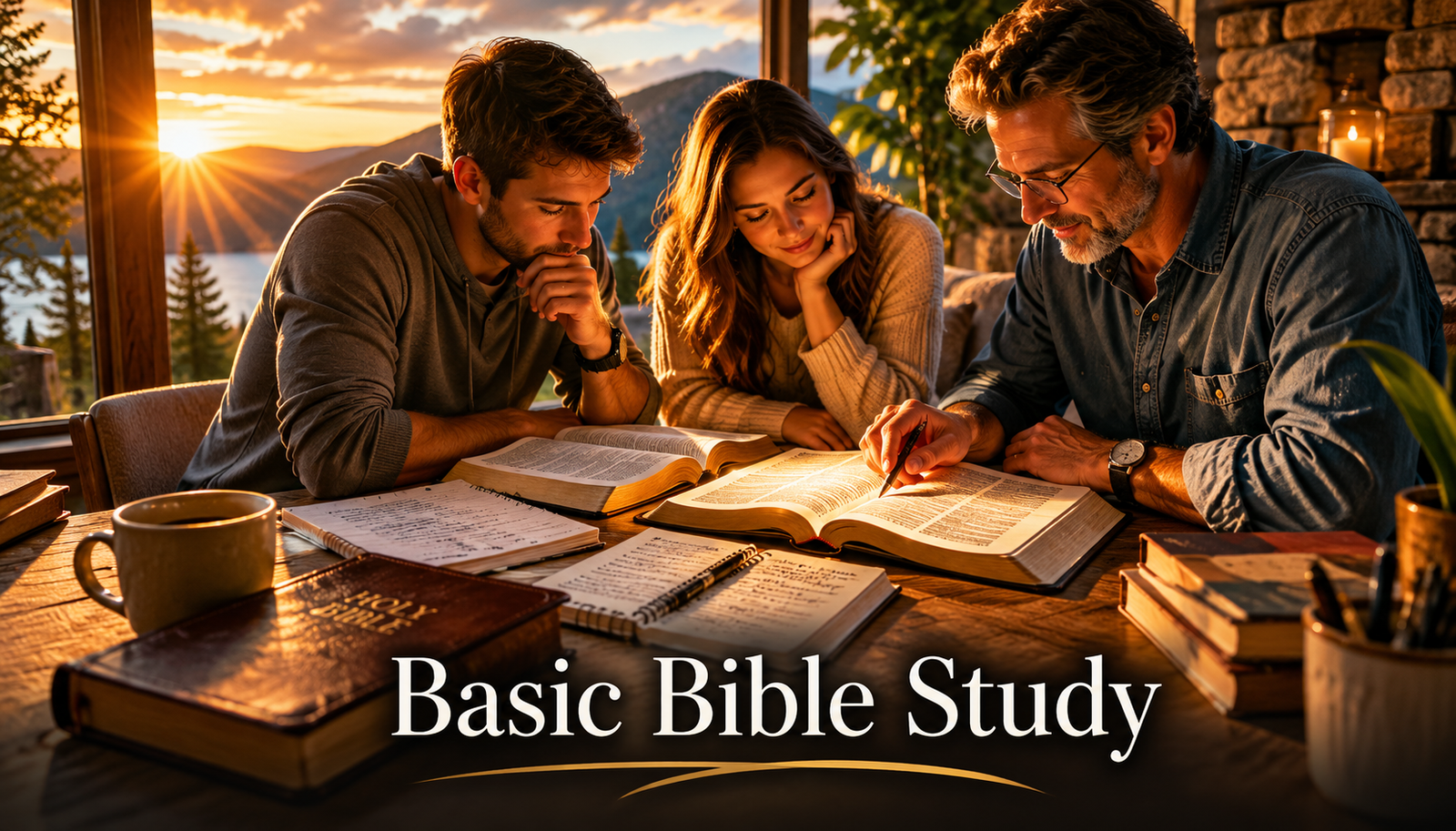 Basic Bible Study - people studying the Bible together